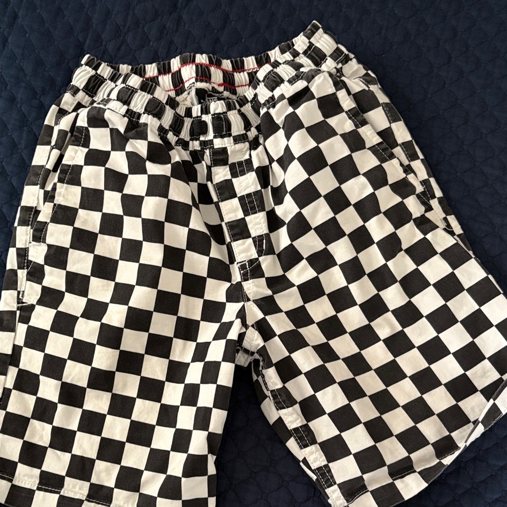 Vans Black and White Checkerboard Kids Shorts